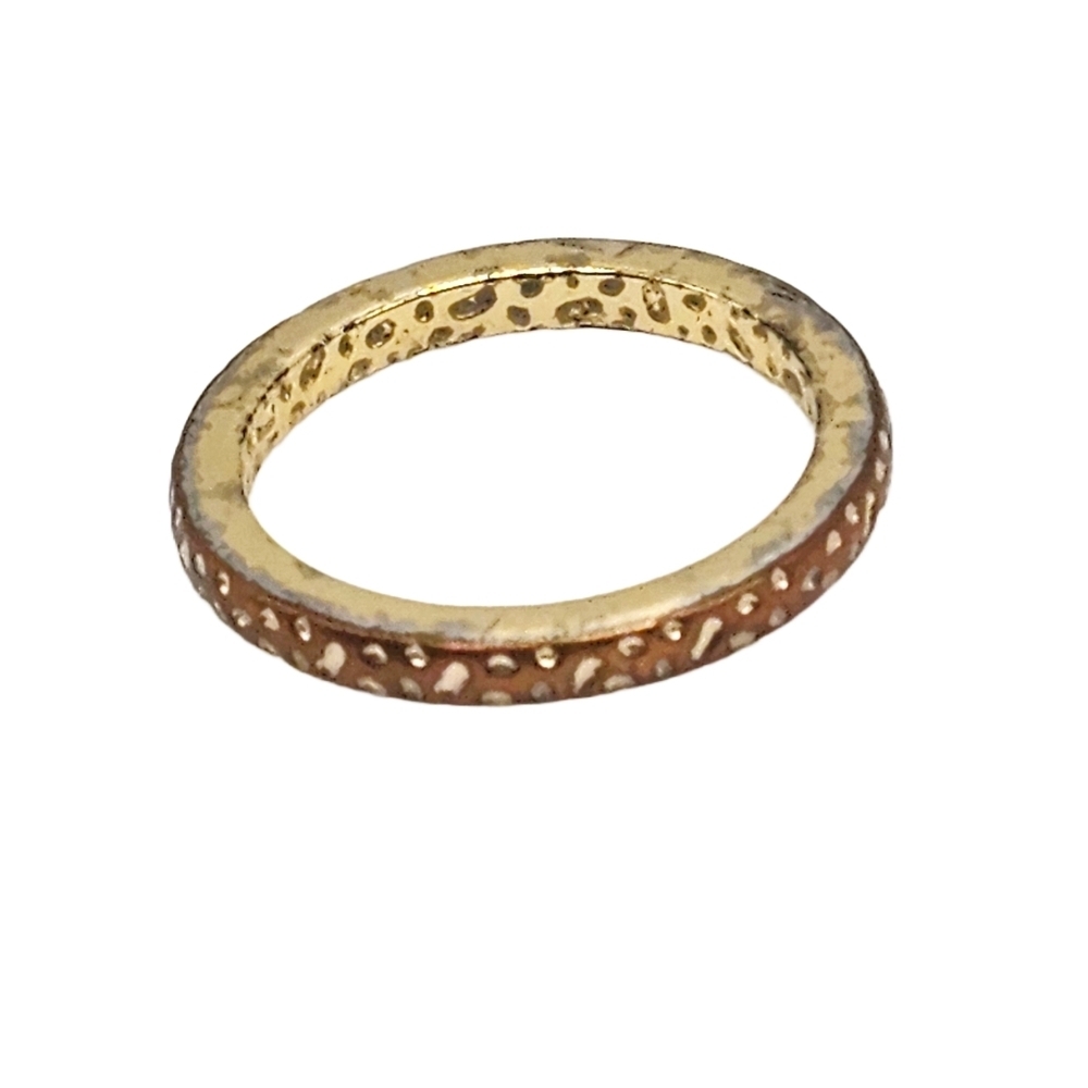 Textured Gold & Copper Tone Band Ring (Size 7.75)